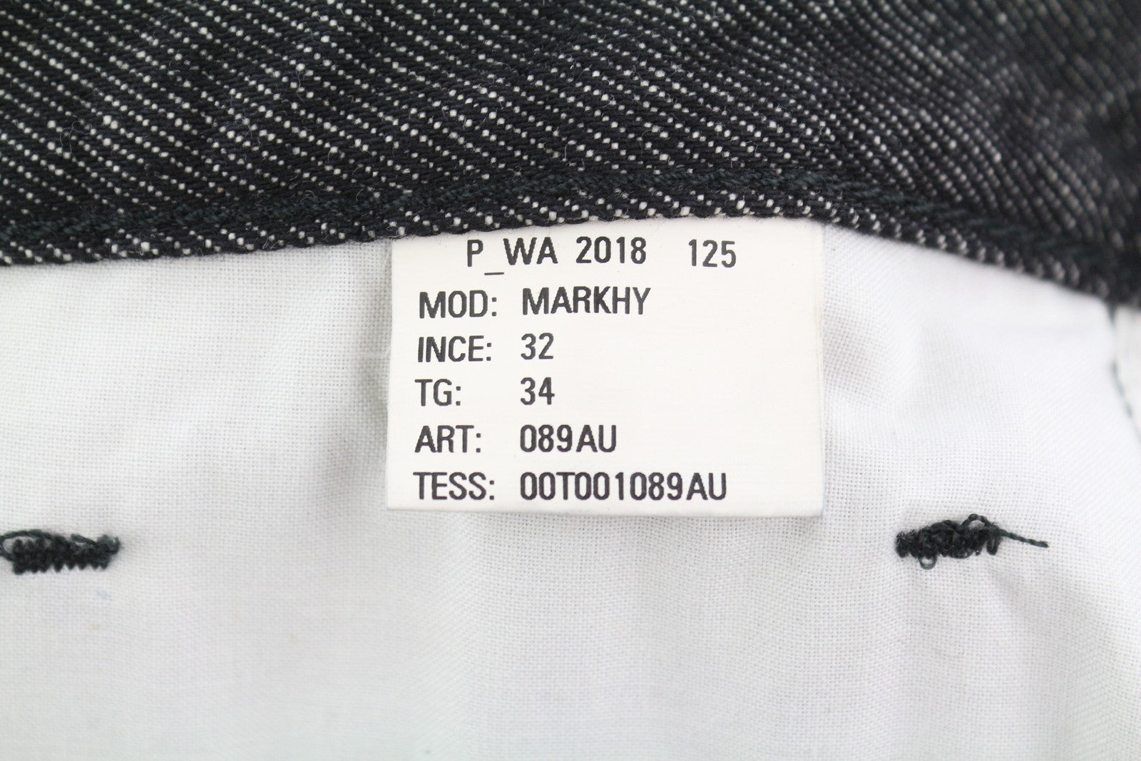 DIESEL Mharky 089AU Men Jeans W32 Black Regular Button Fly Logo Denim