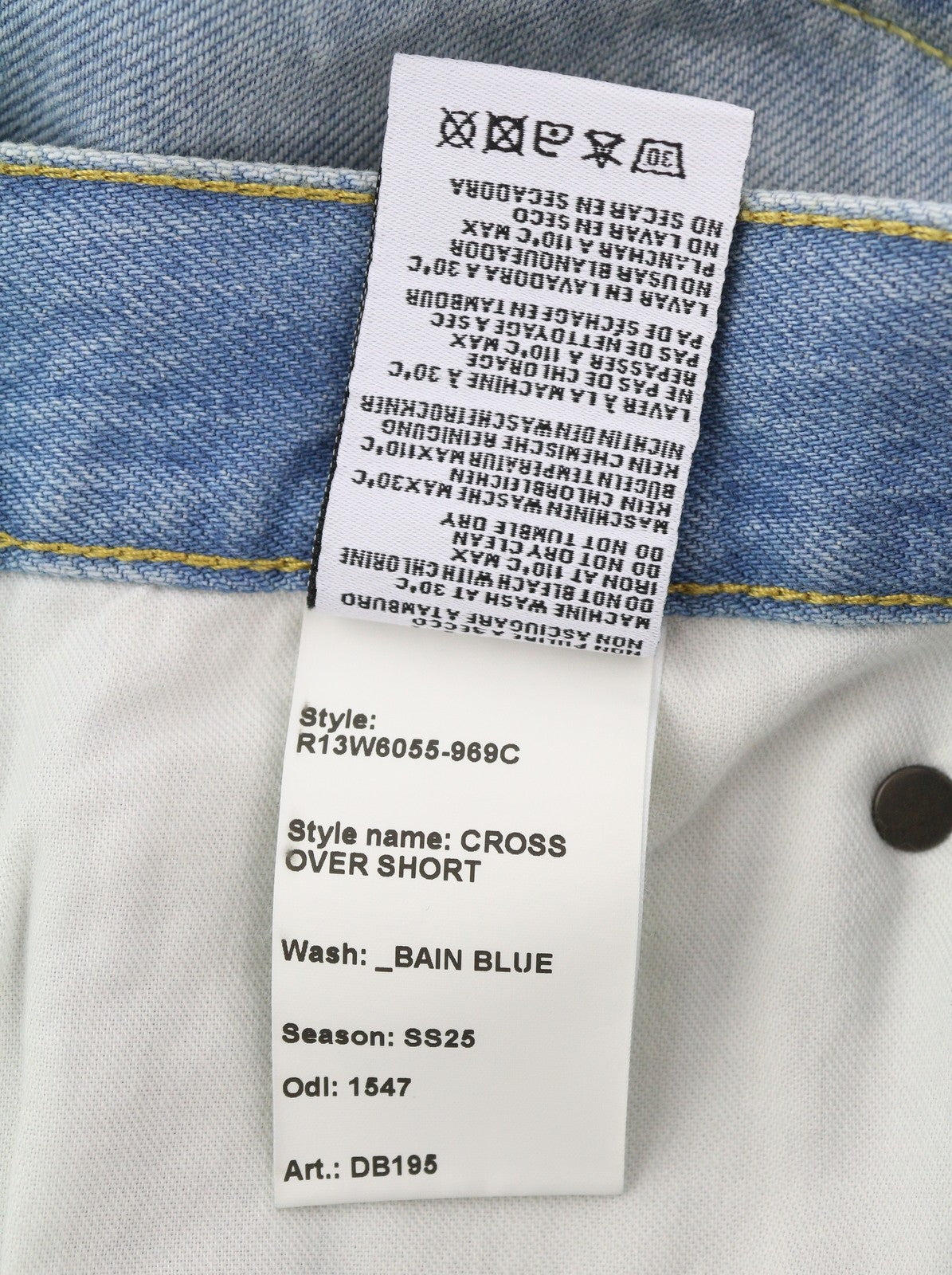 R13 Cross Over Women Shorts 26 Denim Zip Asymmetrical Distressed Blue RRP599