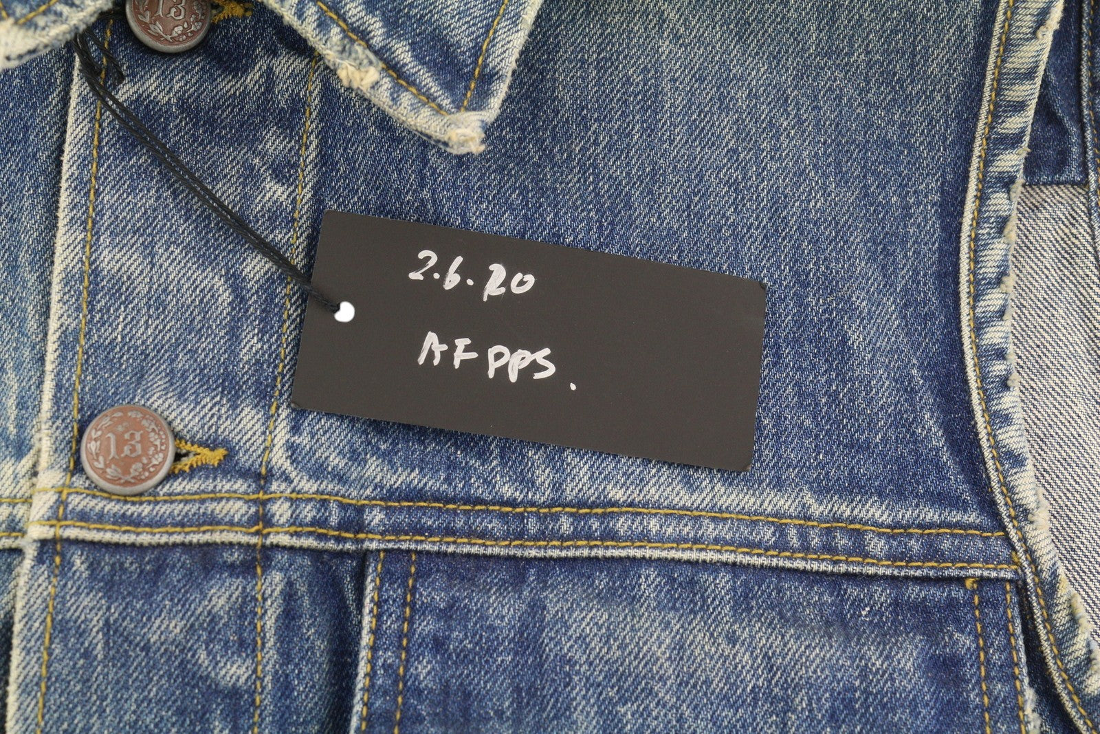 R13 Nico Trucker Coat Women Dress M Blue Denim Faded Button Kelly Tex RRP899