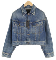 R13 Mia Trucker Women Jacket M Kelly Tex Oversized Faded Blue Denim RRP1299