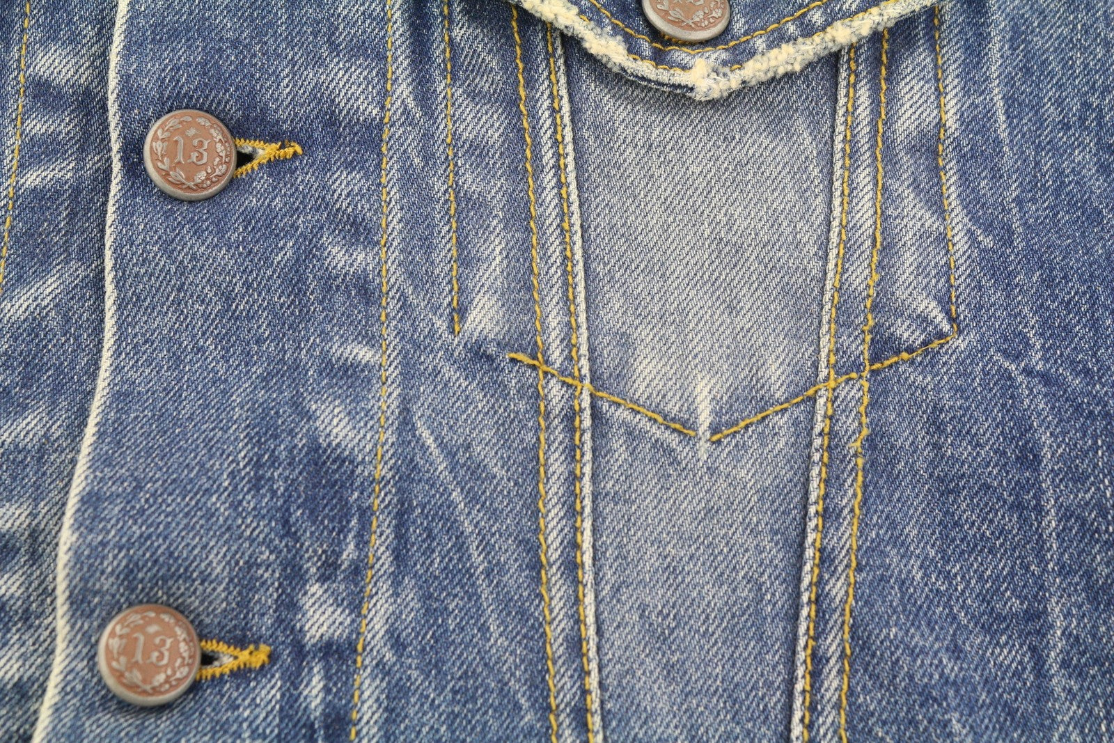 R13 Raglan Trucker Jkt Women Jacket M Kelly Tex Buttoned Faded Washed Denim