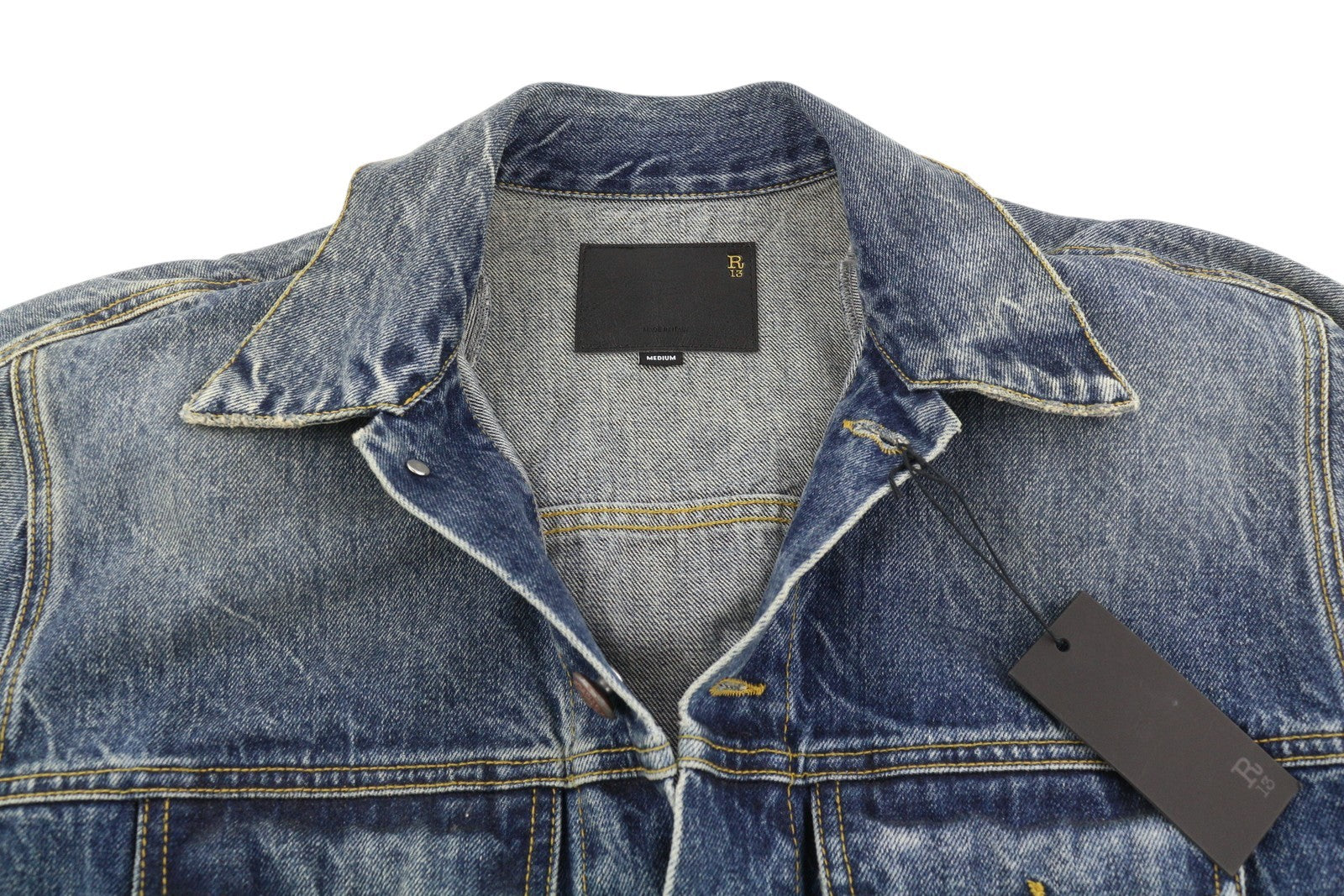 R13 Naomi Trucker Jkt Women Jacket M Kelly Heavyweight Shoulder Pad RRP699