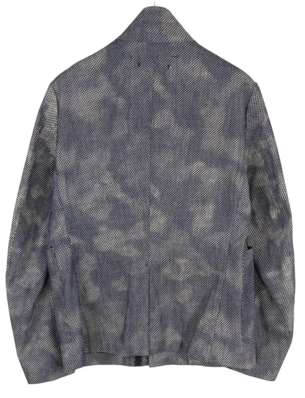 G-STAR Bronson Men Blazer M Blue Camo Pattern Buttoned Unlined Logo