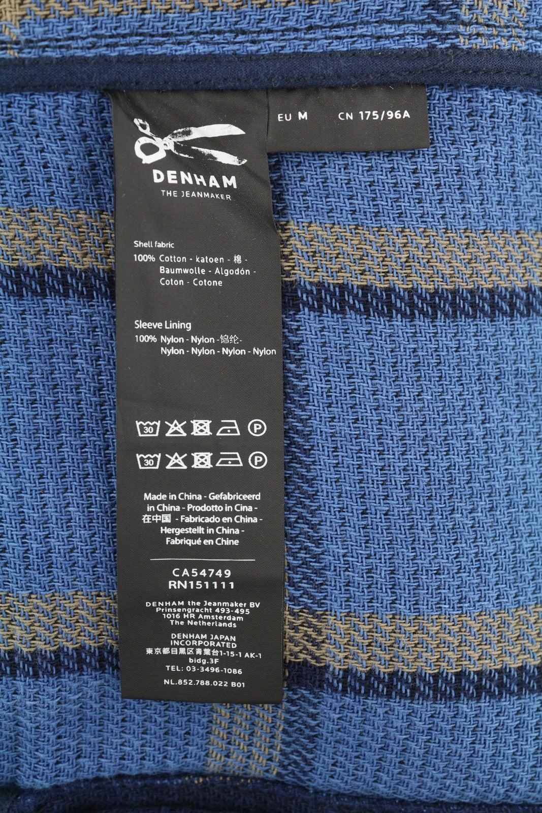 DENHAM Men Blazer M Dark Blue Notch Lapel Buttoned Unlined Single Breast