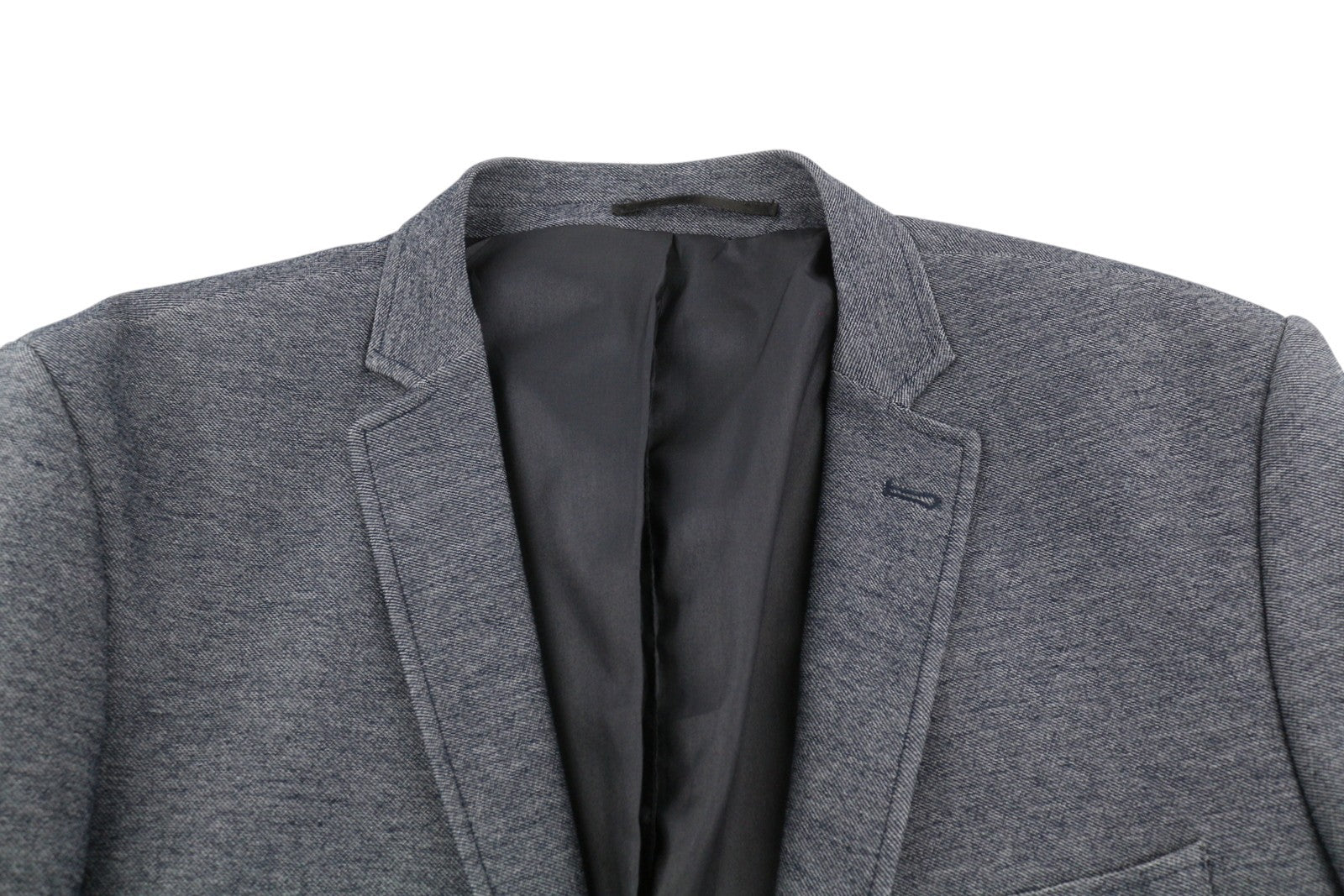 WEAVER Men Blazer 54 Blue Pattern Elbow Patch Notch Lapel Single Breasted