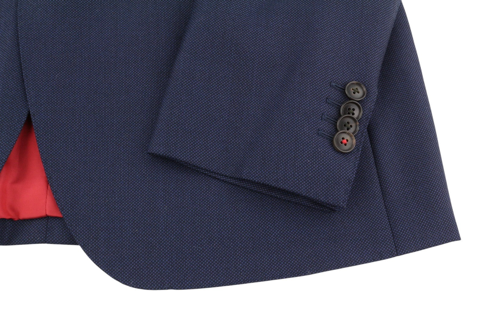 SUITSUPPLY Sienna Ticket Pocket Men Suit UK40R Dark Blue Wool Pattern 2in1