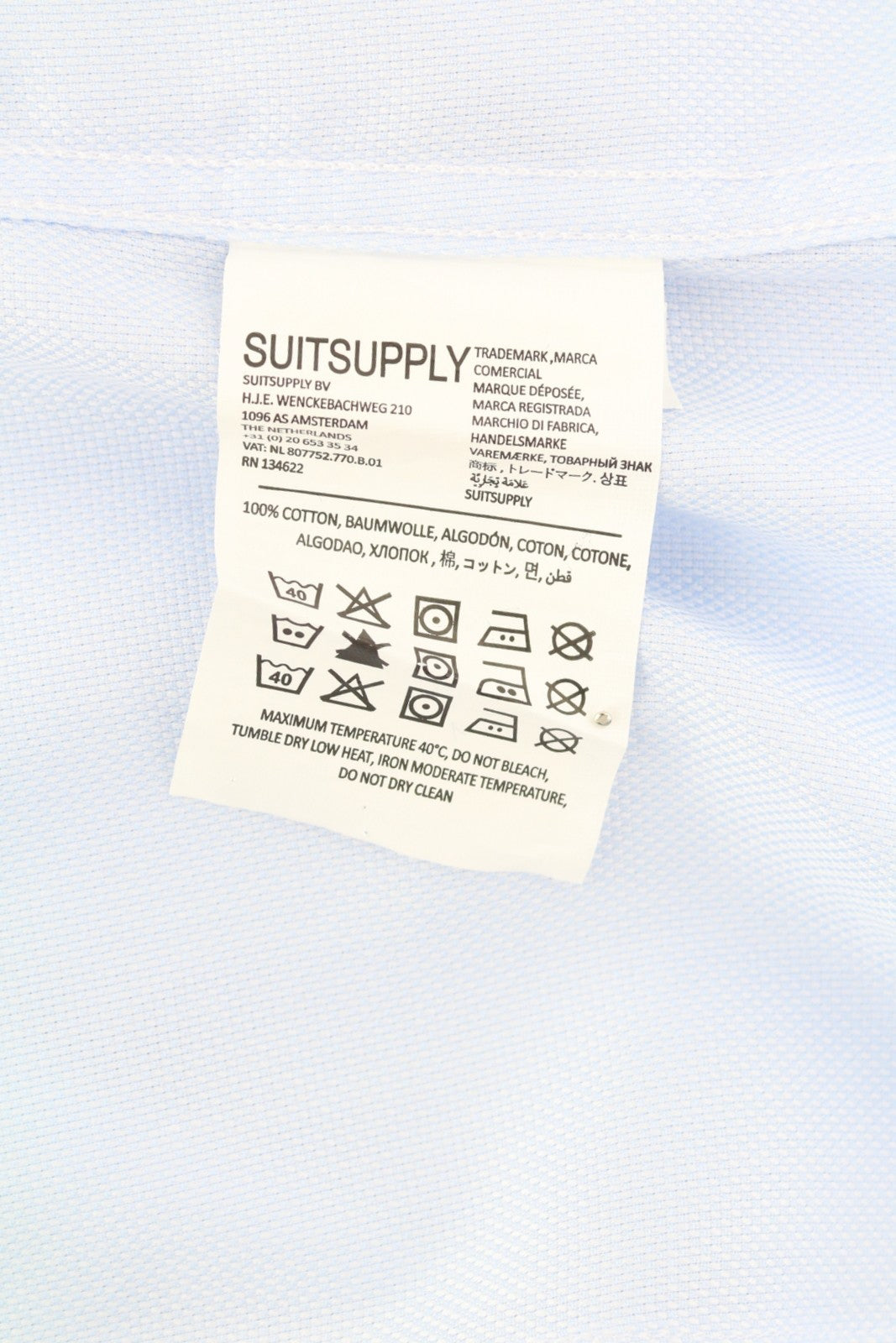 SUITSUPPLY Traveller Men Formal Shirt 41 / 16 Blue Extra Slim Buttoned