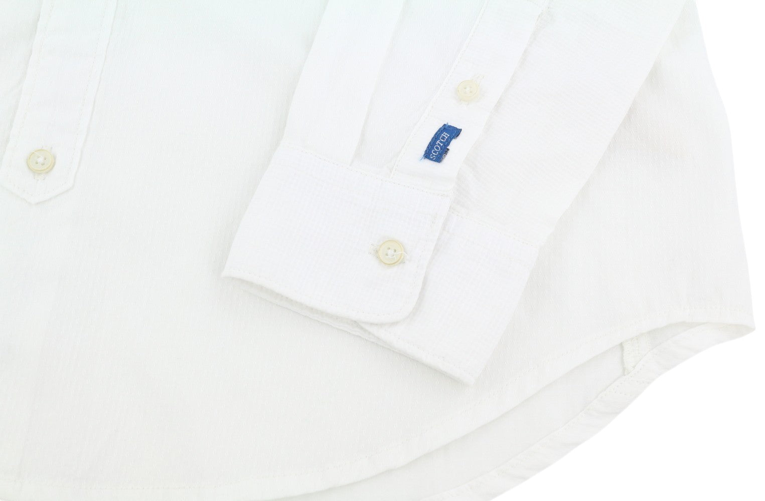 SCOTCH & SODA Men Shirt ~L White Long Sleeve Button-Up Spread Collar Logo