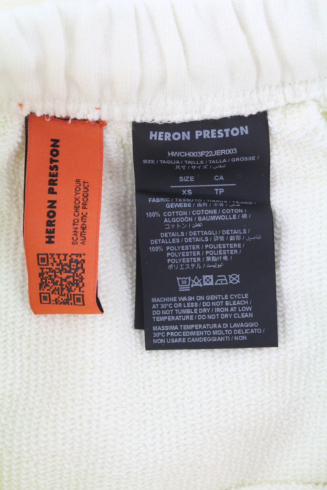 HERON PRESTON Real Estate Women Trousers XS White Logo Sweatpants RRP365