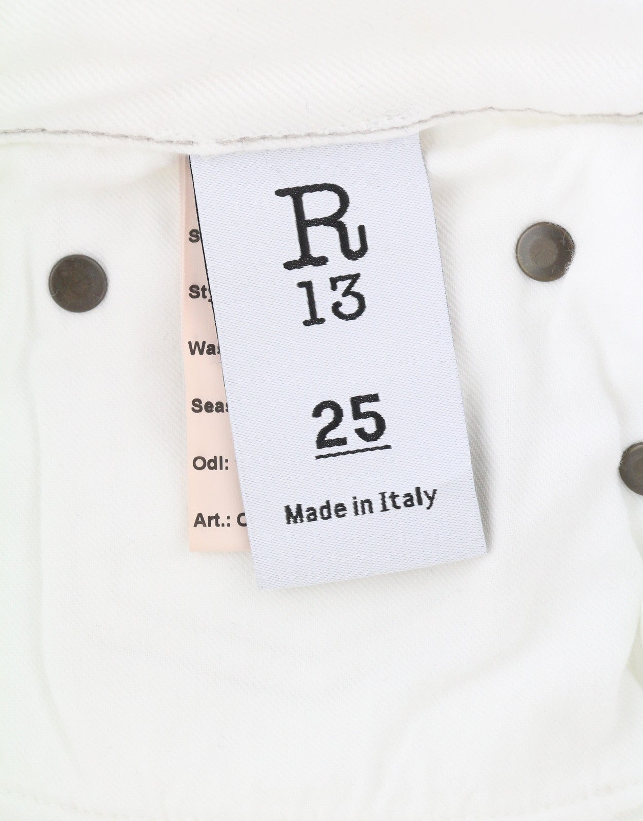 R13 Kick Fit Women Jeans 25 Bale White Cropped Flared Ankle Light RRP499