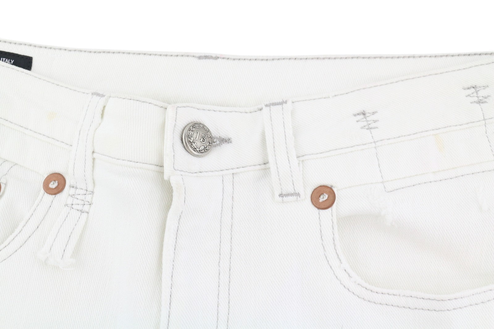 R13 Boy Straight Women Jeans 27 Bale White Cropped Ankle Light RRP499