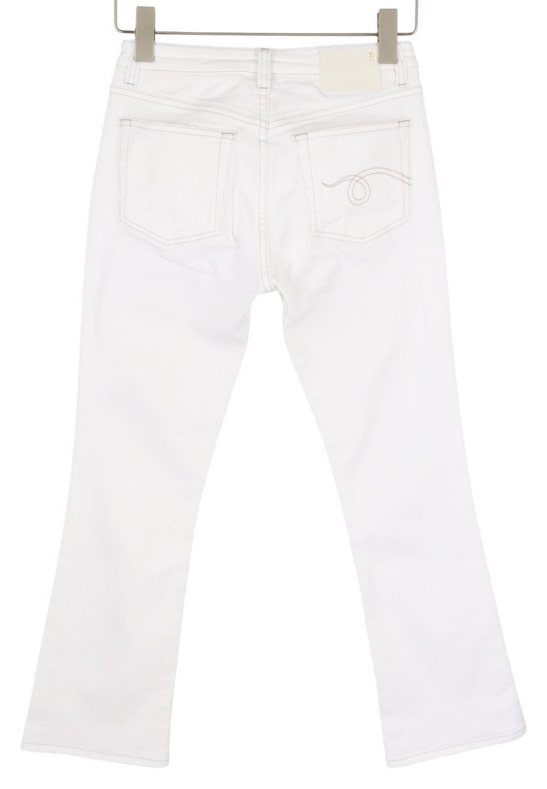 R13 Kick Fit Women Jeans 26 Bale White Cropped Flare Ankle Light RRP499