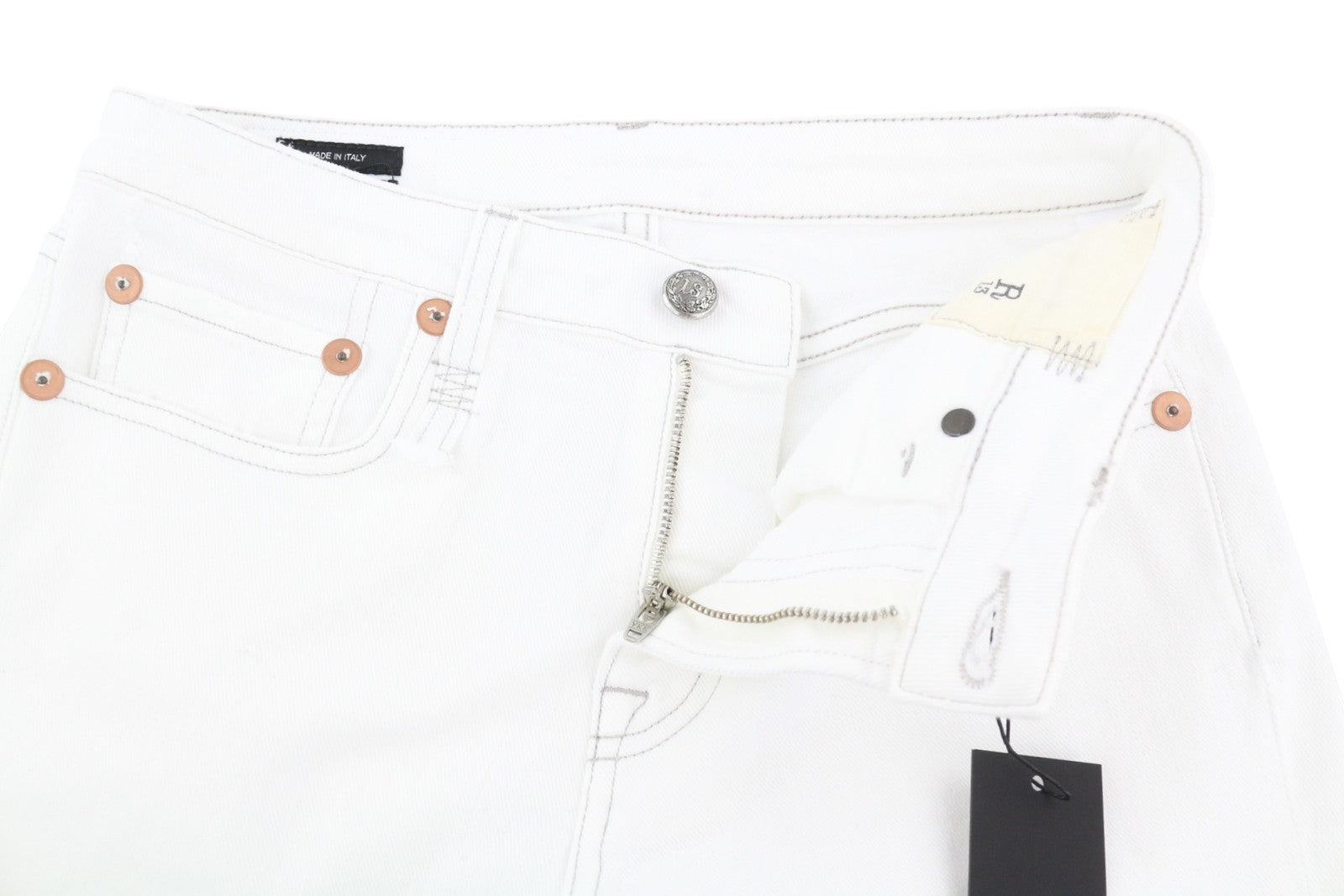 R13 Kick Fit Women Jeans 26 Bale White Cropped Flare Ankle Light RRP499