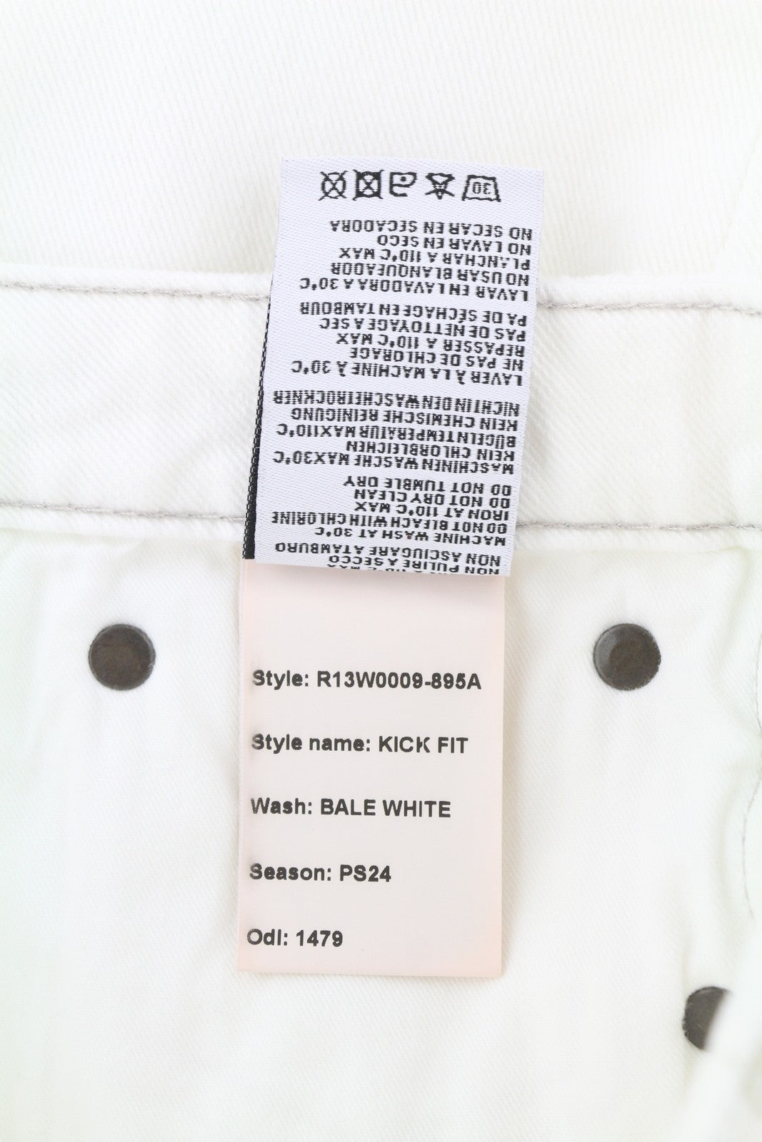 R13 Kick Fit Women Jeans 26 Bale White Cropped Flared Denim RRP499