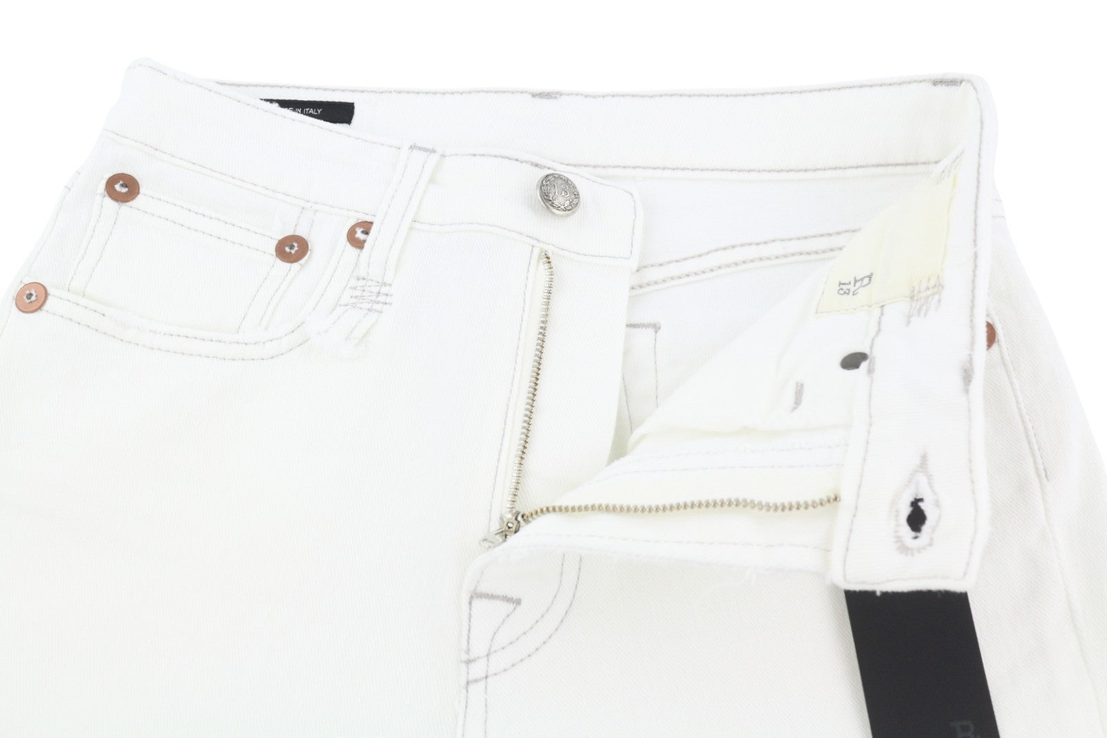 R13 Kick Fit Women Jeans 26 Bale White Cropped Flared Denim RRP499
