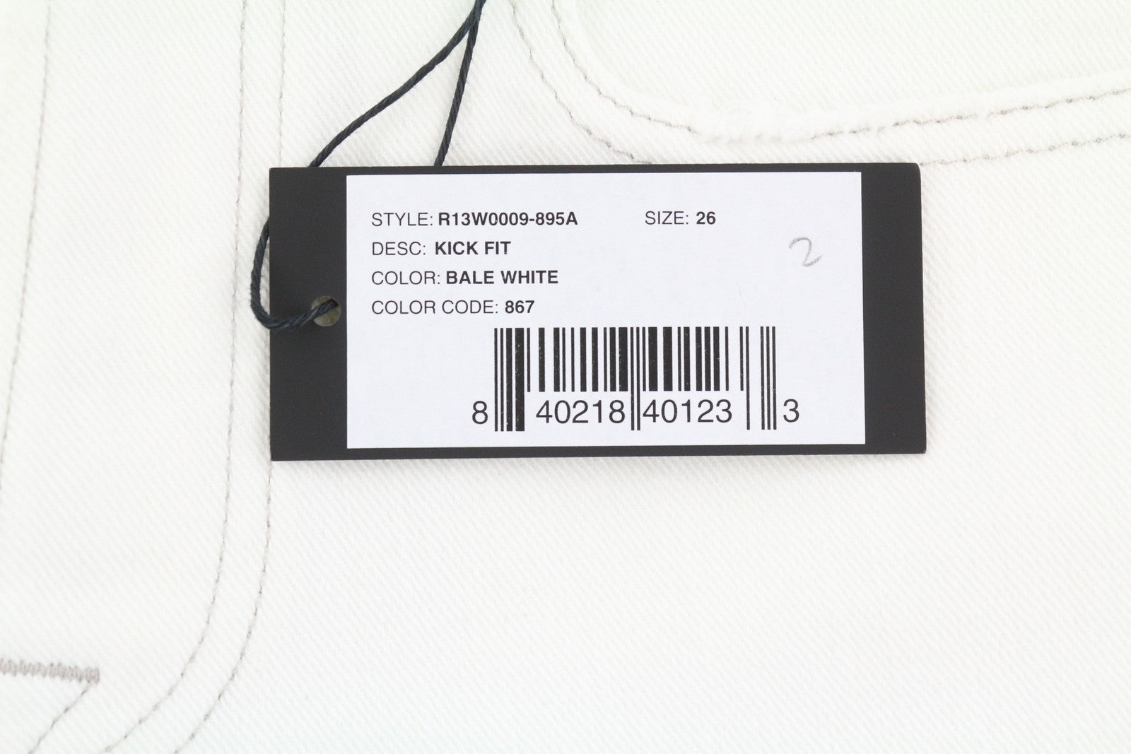 R13 Kick Fit Women Jeans 26 Bale White Cropped Flared Denim RRP499