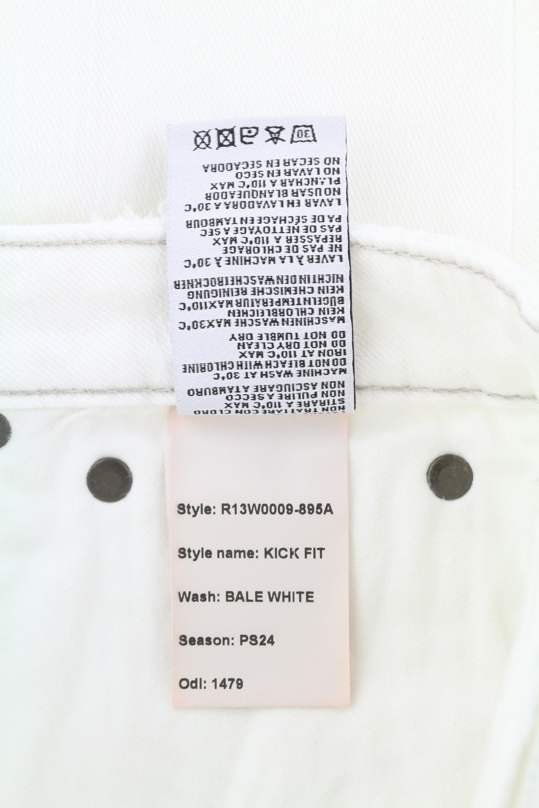 R13 Kick Fit Women Jeans 27 Bale White Cropped Flared Denim RRP499