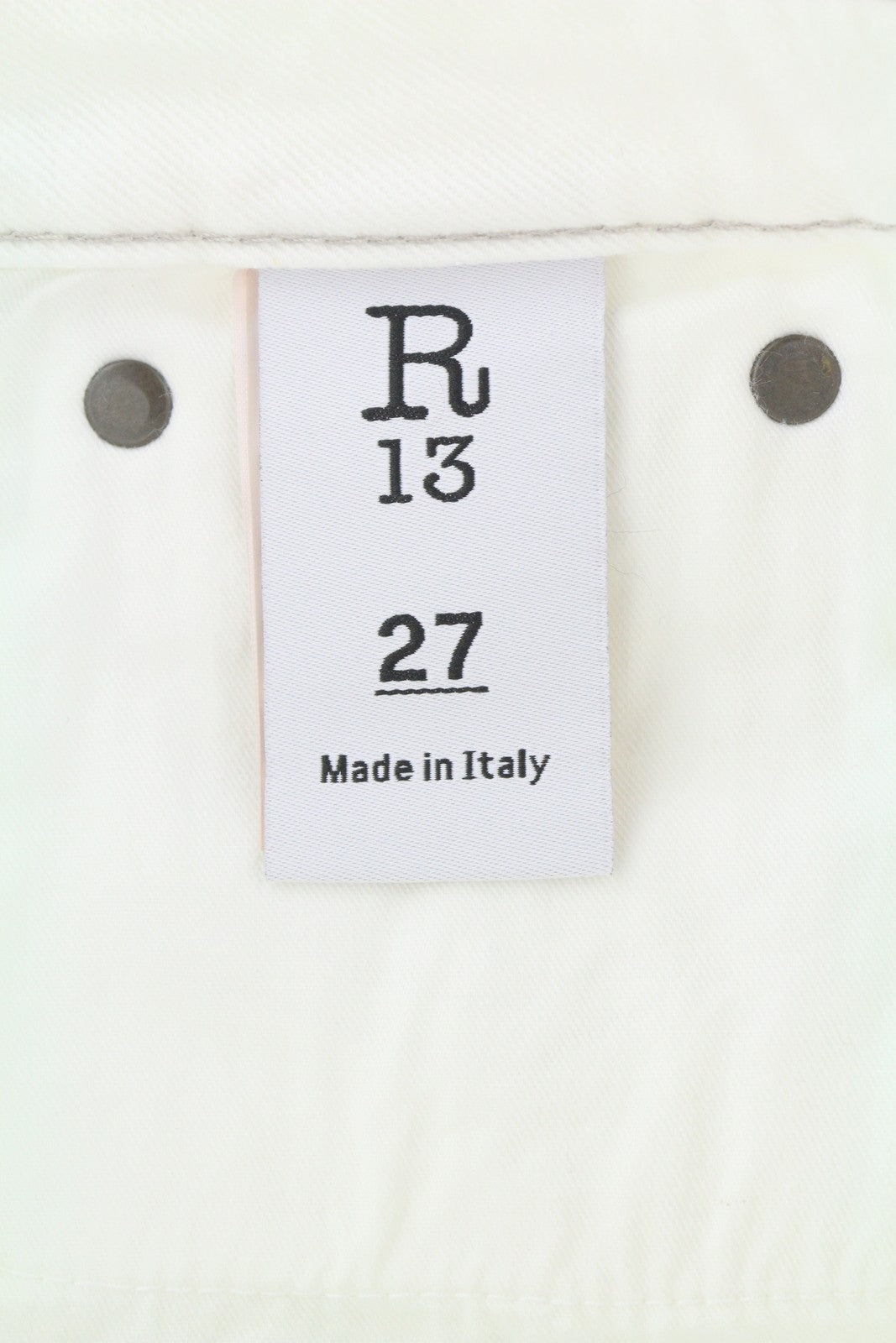 R13 Kick Fit Women Jeans 27 Bale White Cropped Flared Denim RRP499