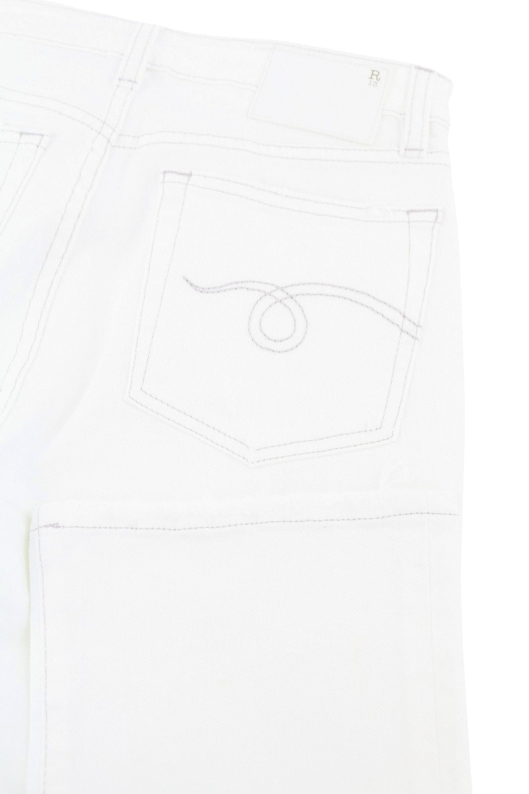 R13 Kick Fit Women Jeans 27 Bale White Cropped Flared Light RRP499