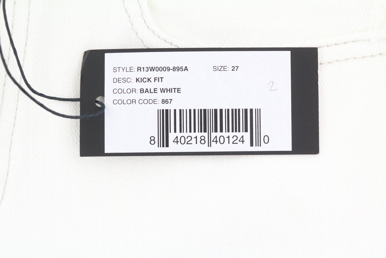 R13 Kick Fit Women Jeans 27 Bale White Cropped Flared Light RRP499