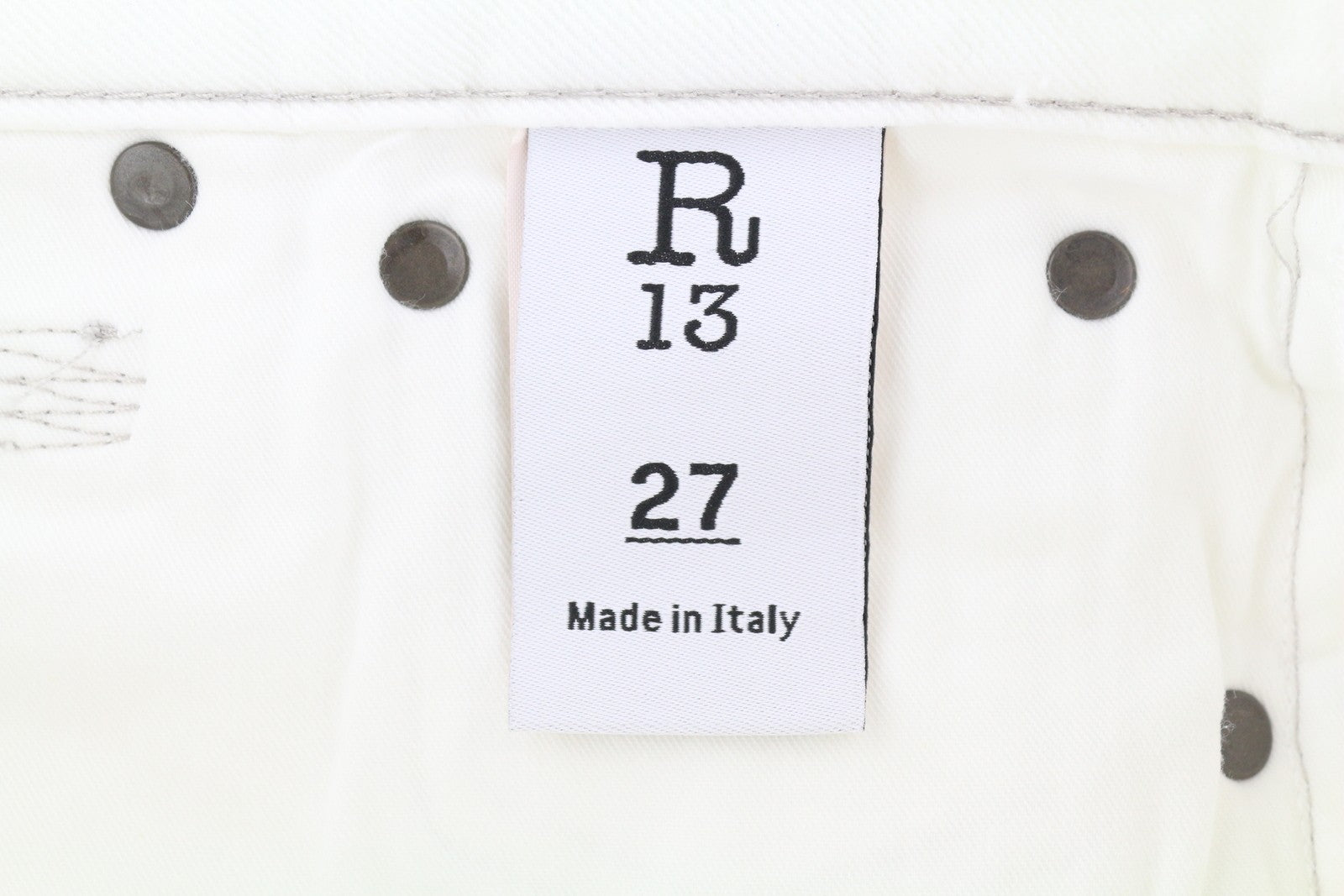 R13 Kick Fit Women Jeans 27 Bale White Cropped Flared Light RRP499