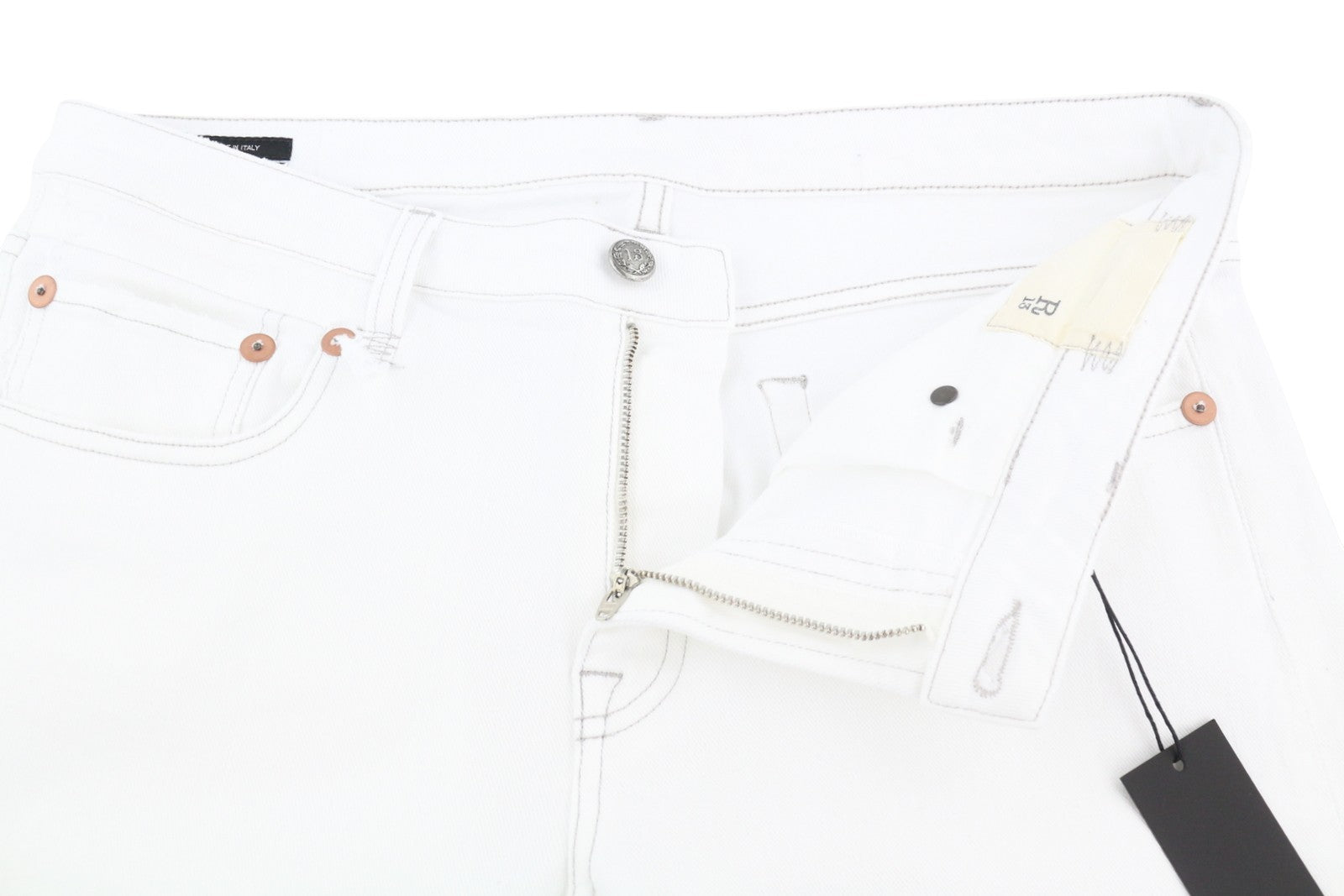 R13 Boy Straight Women Jeans 32 Bale White Cropped Ankle Light RRP499