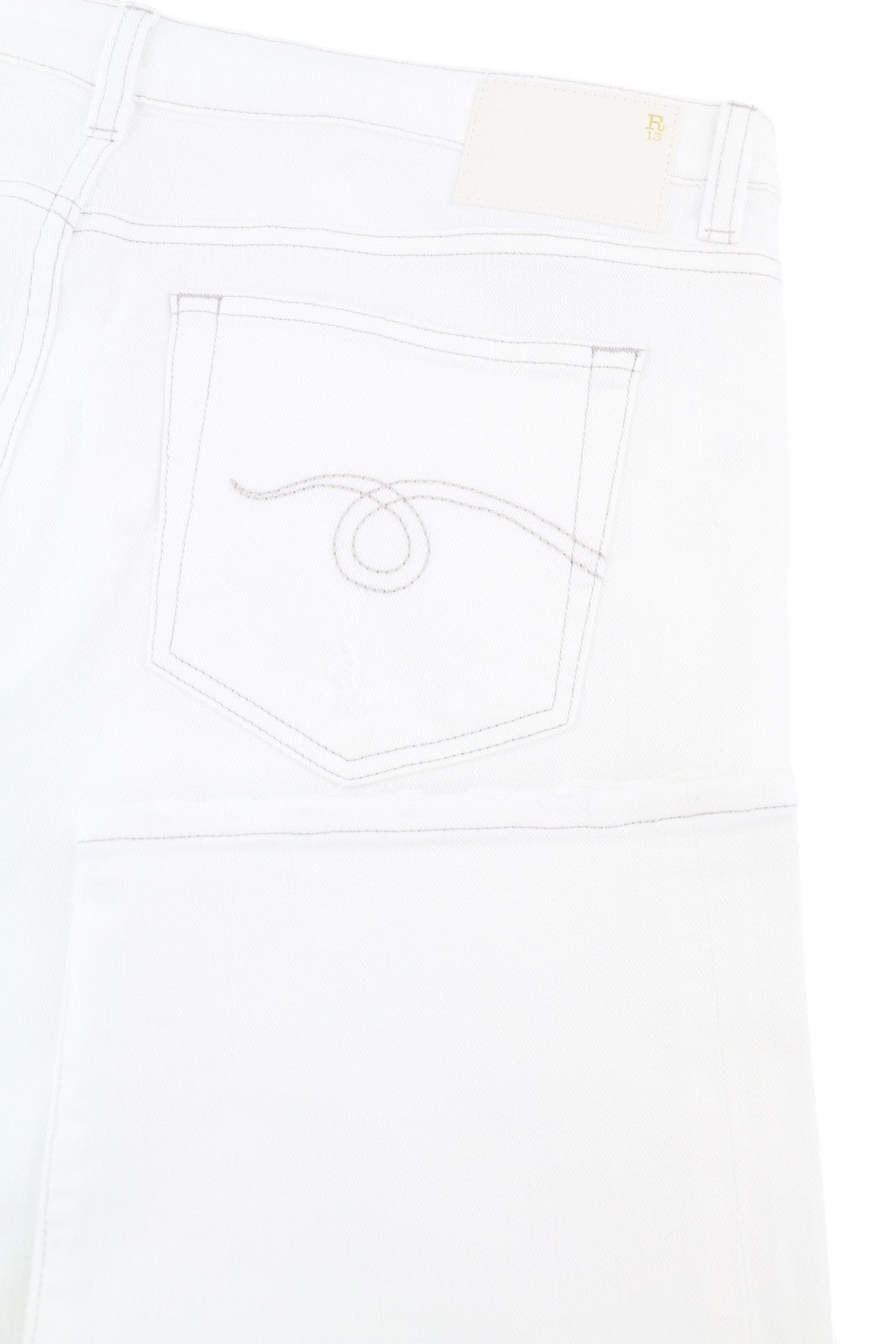 R13 Boy Straight Women Jeans 32 Bale White Cropped Ankle Light RRP499