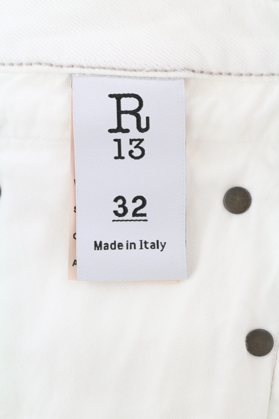 R13 Boy Straight Women Jeans 32 Bale White Cropped Ankle Light RRP499