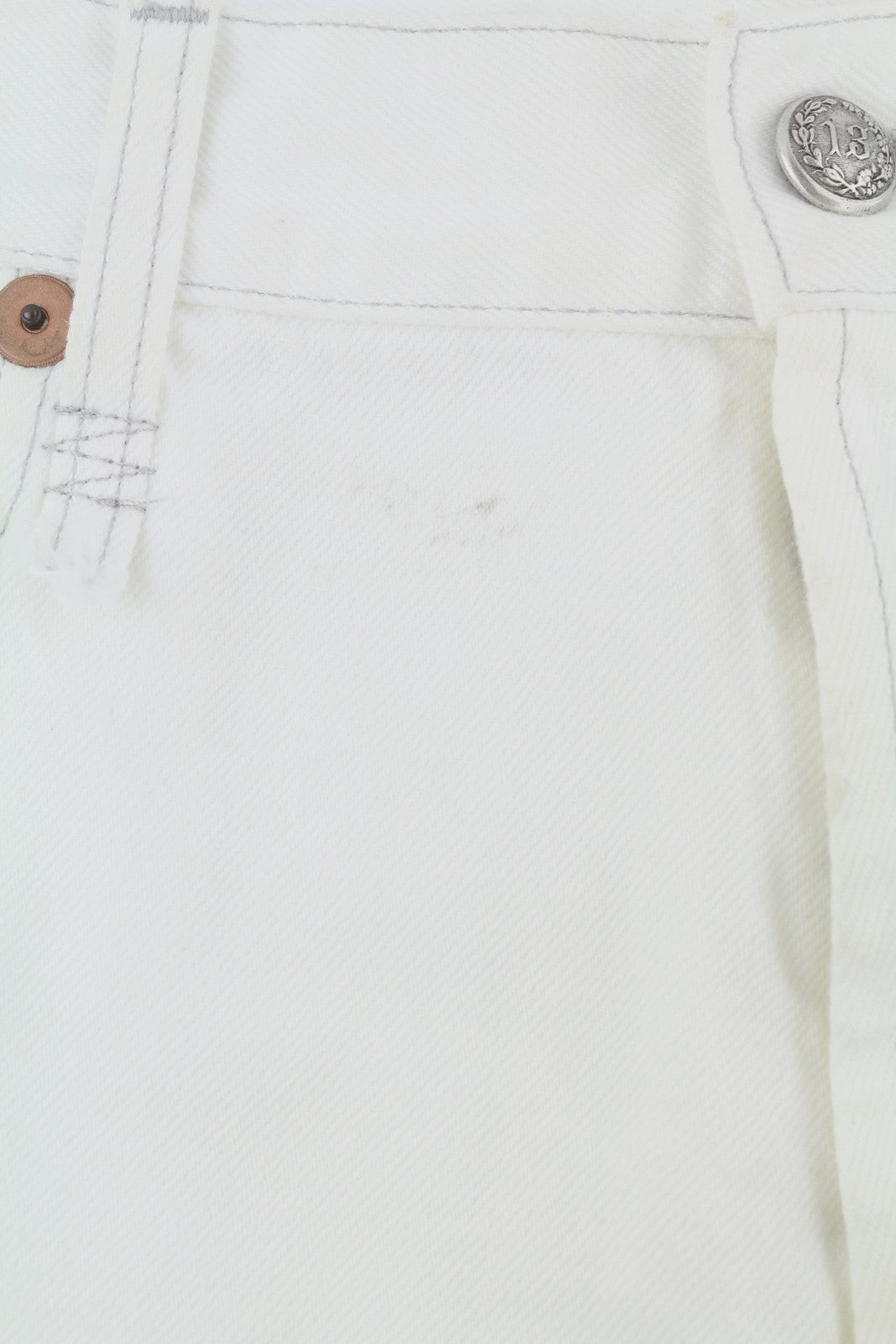 R13 Marky Drop Women Shorts 27 Nico White Ripped Distress Button Fly Denim