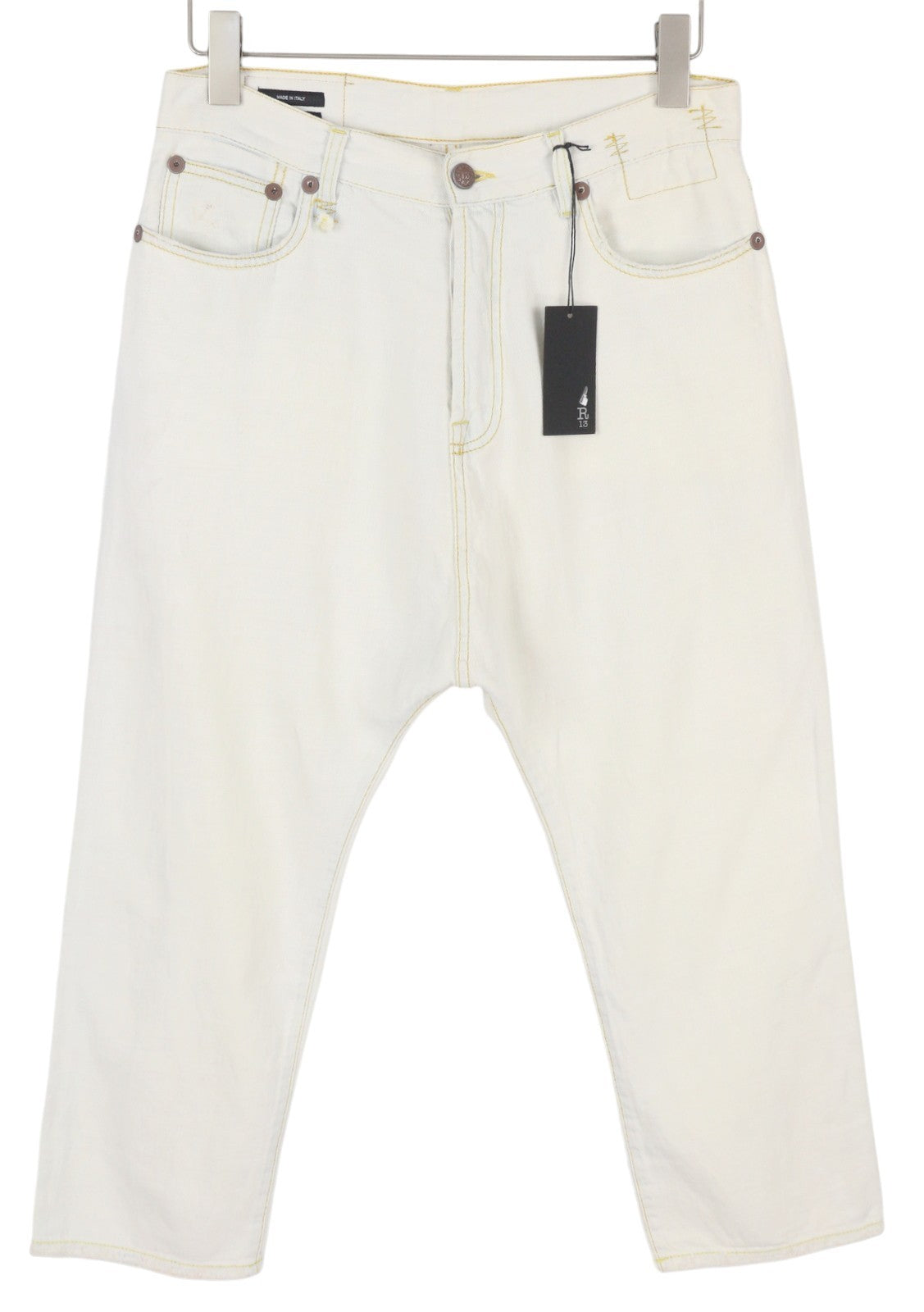 R13 Tailored Drop Women Jeans 27 Kinney Indigo Linen Cropped Relaxed RRP599