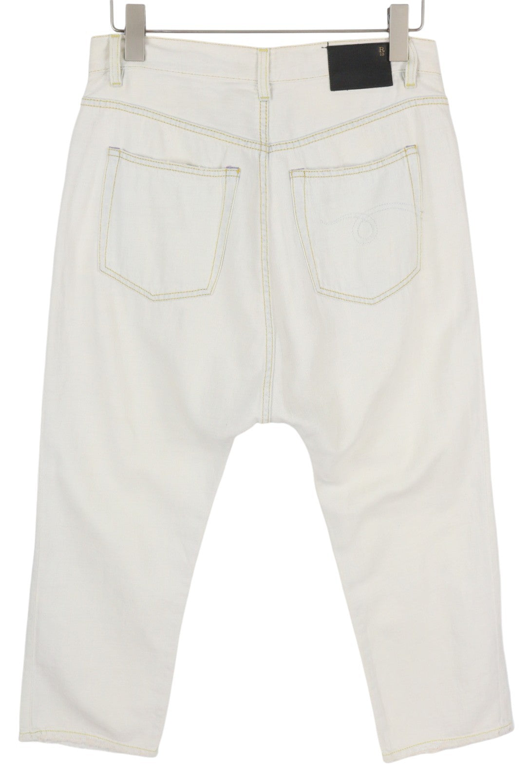 R13 Tailored Drop Women Jeans 27 Kinney Indigo Linen Cropped Relaxed RRP599