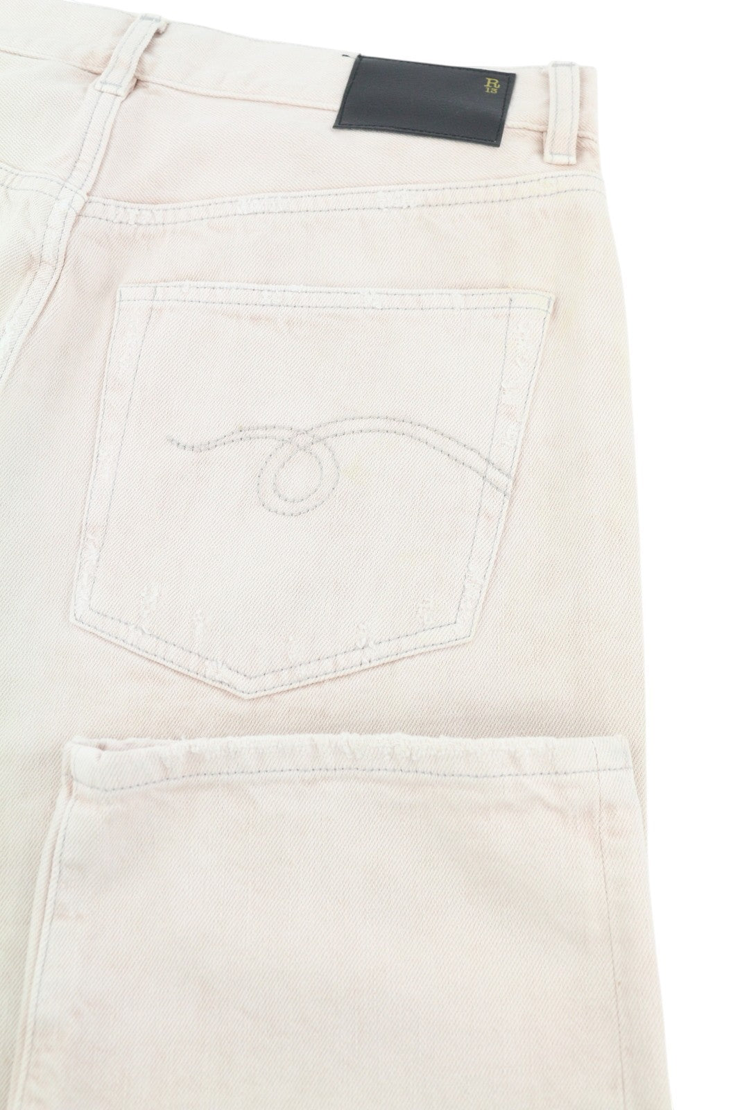 R13 Boyfriend Women Jeans 27 Peyton Pink Ripped Distress Zip Denim RRP699