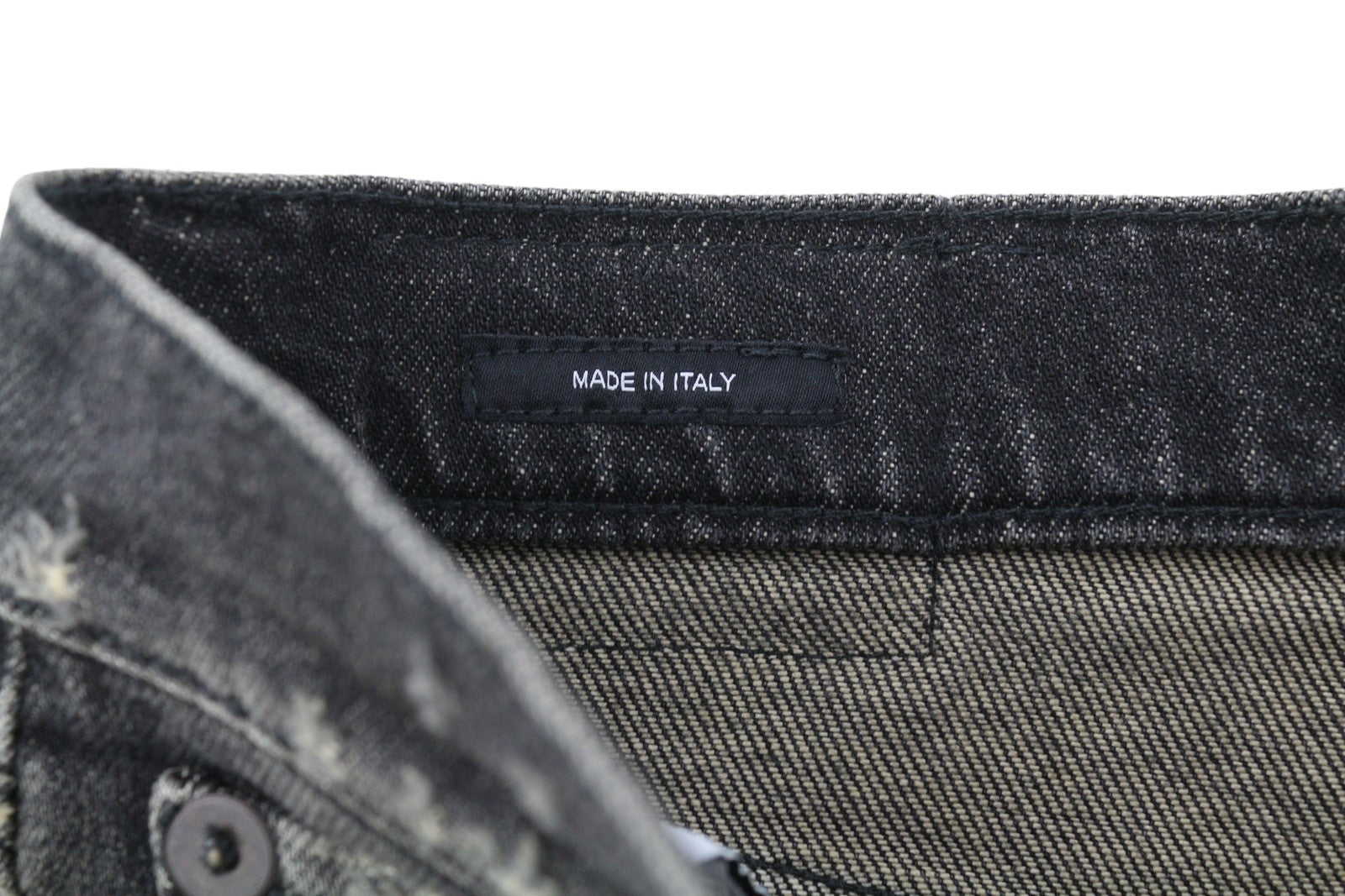 R13 Boyfriend Women Jeans 24 Abbey Black Washed Faded Ankle Distress RRP699