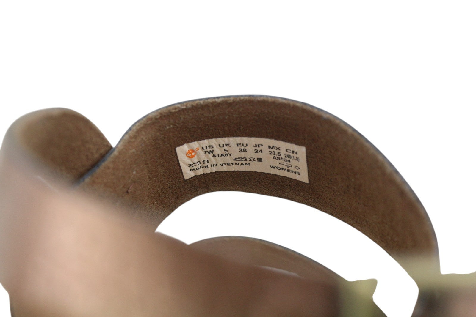 TIMBERLAND A1A8Y Women Sandals EU38/38.5 Brown Leather Flat Buckle Strap