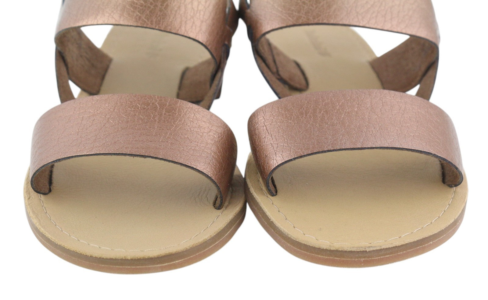 TIMBERLAND A1A8Y Women Sandals EU38/38.5 Brown Leather Flat Buckle Strap