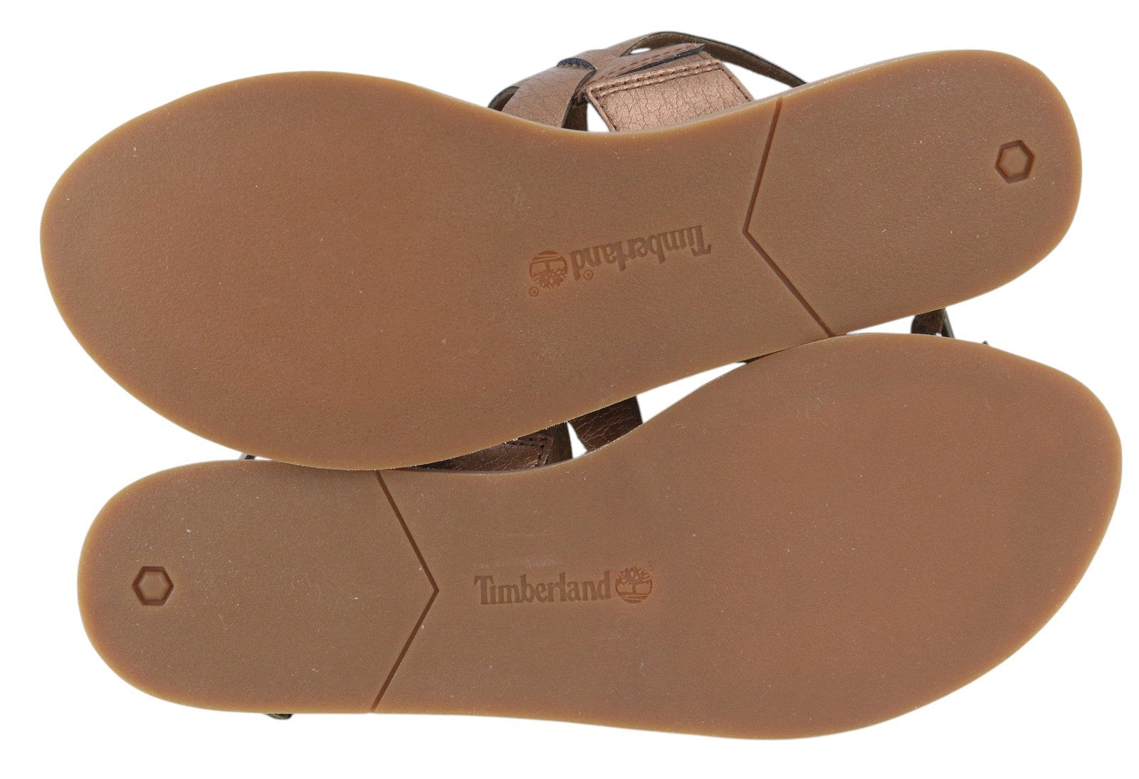 TIMBERLAND A1A8Y Women Sandals EU38/38.5 Brown Leather Flat Buckle Strap