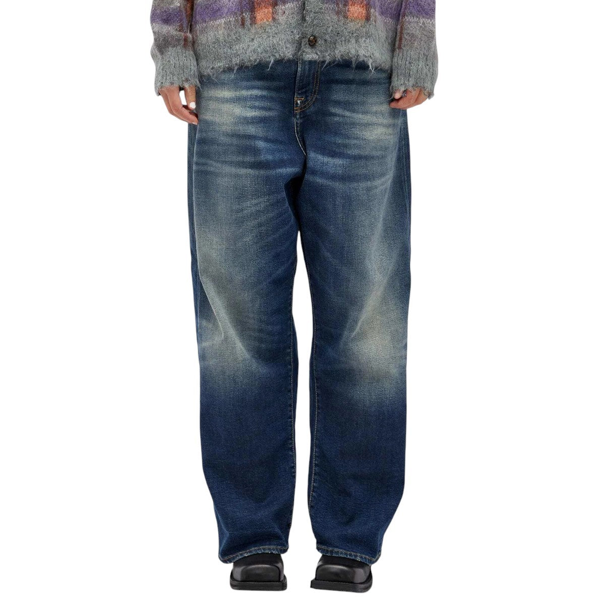 R13 Venti Women Jeans 27 Ansel Blue Washed Loose Baggy Denim RRP799