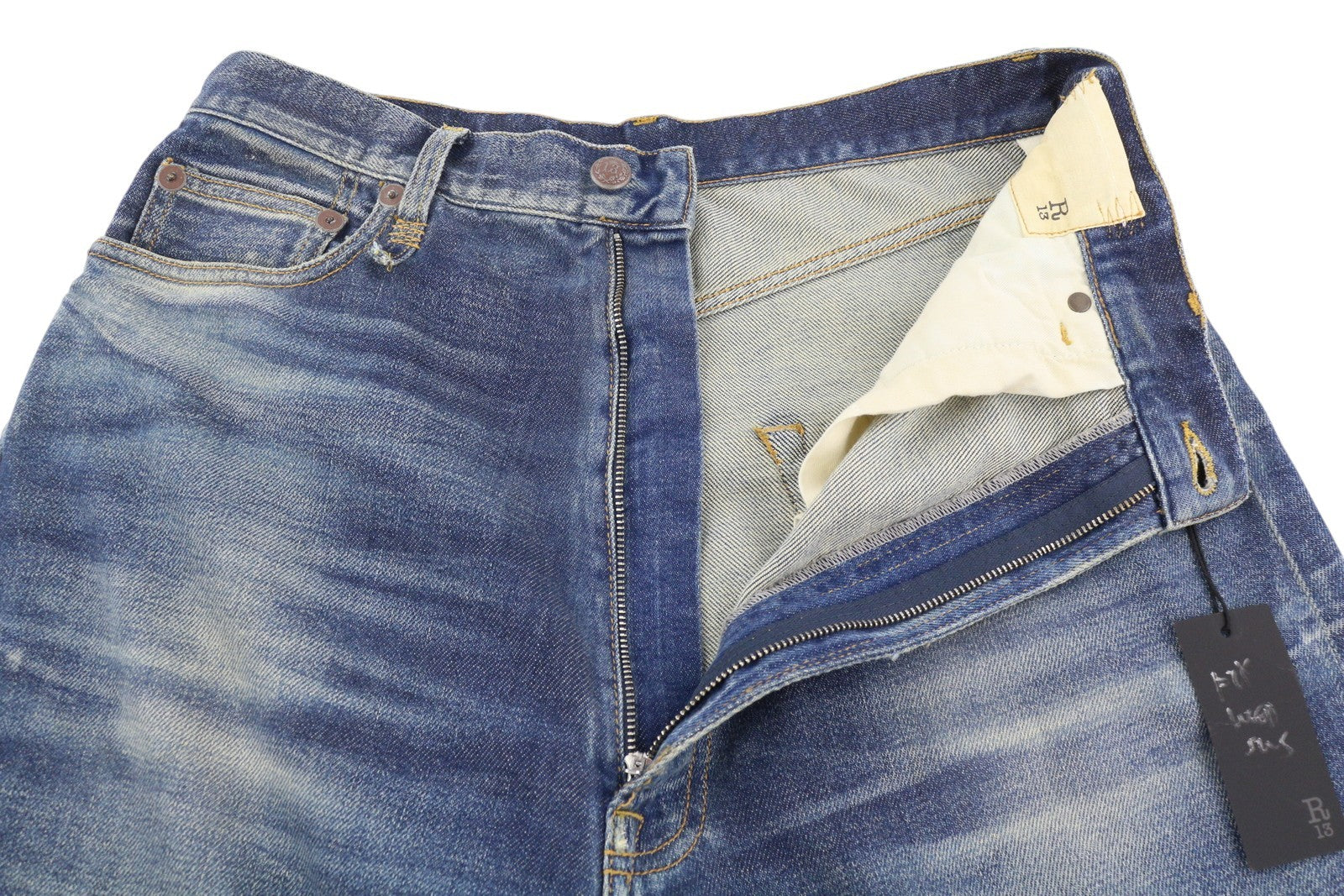 R13 Venti Women Jeans 27 Ansel Blue Washed Loose Baggy Denim RRP799