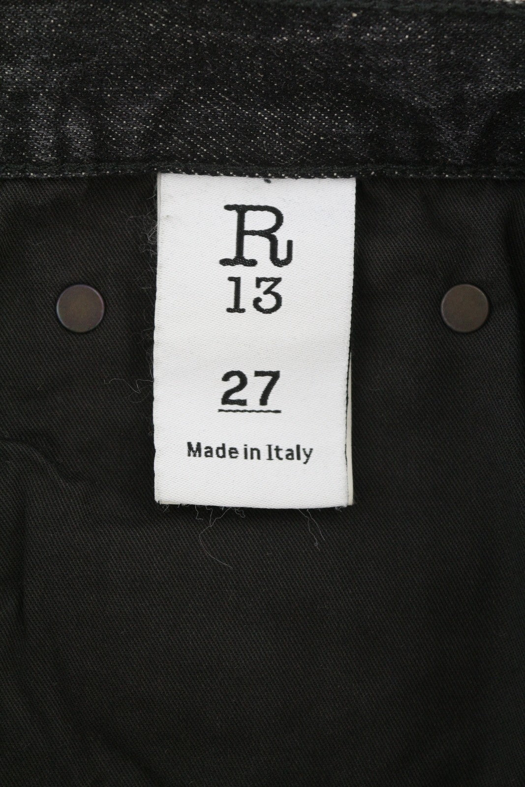 R13 Ankled D'Arcy Women Jeans 27 Everit Black Cropped Straight Faded Denim