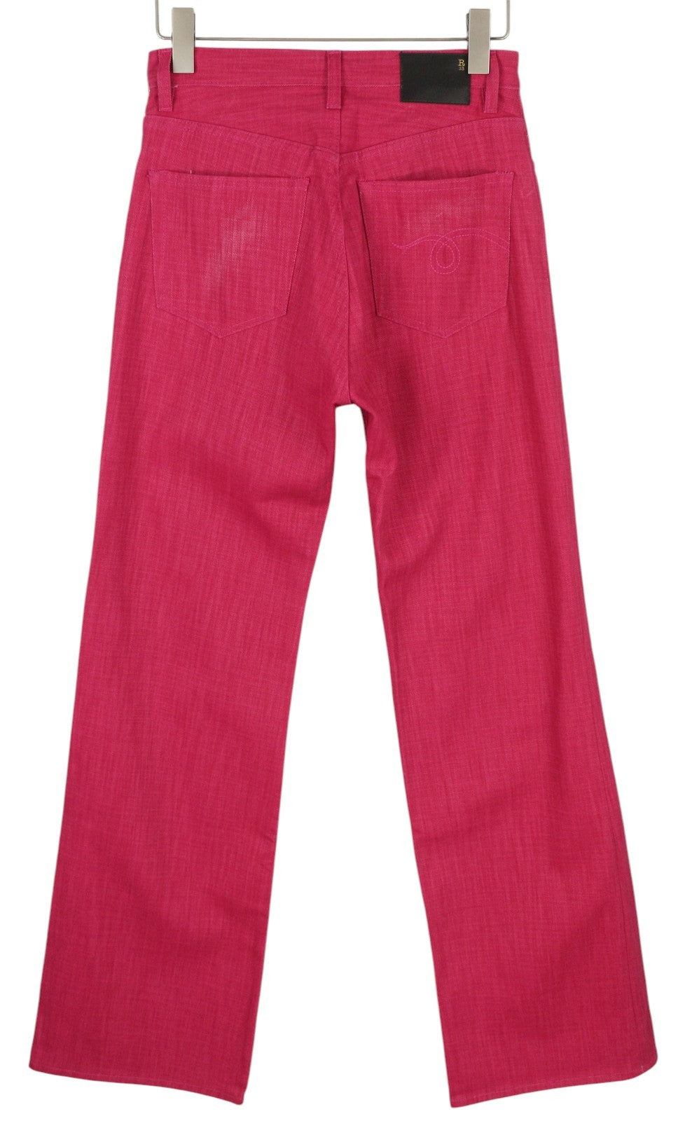 R13 Jane Women Jeans 27 Vivid Pink High Waist Flared Zip Denim