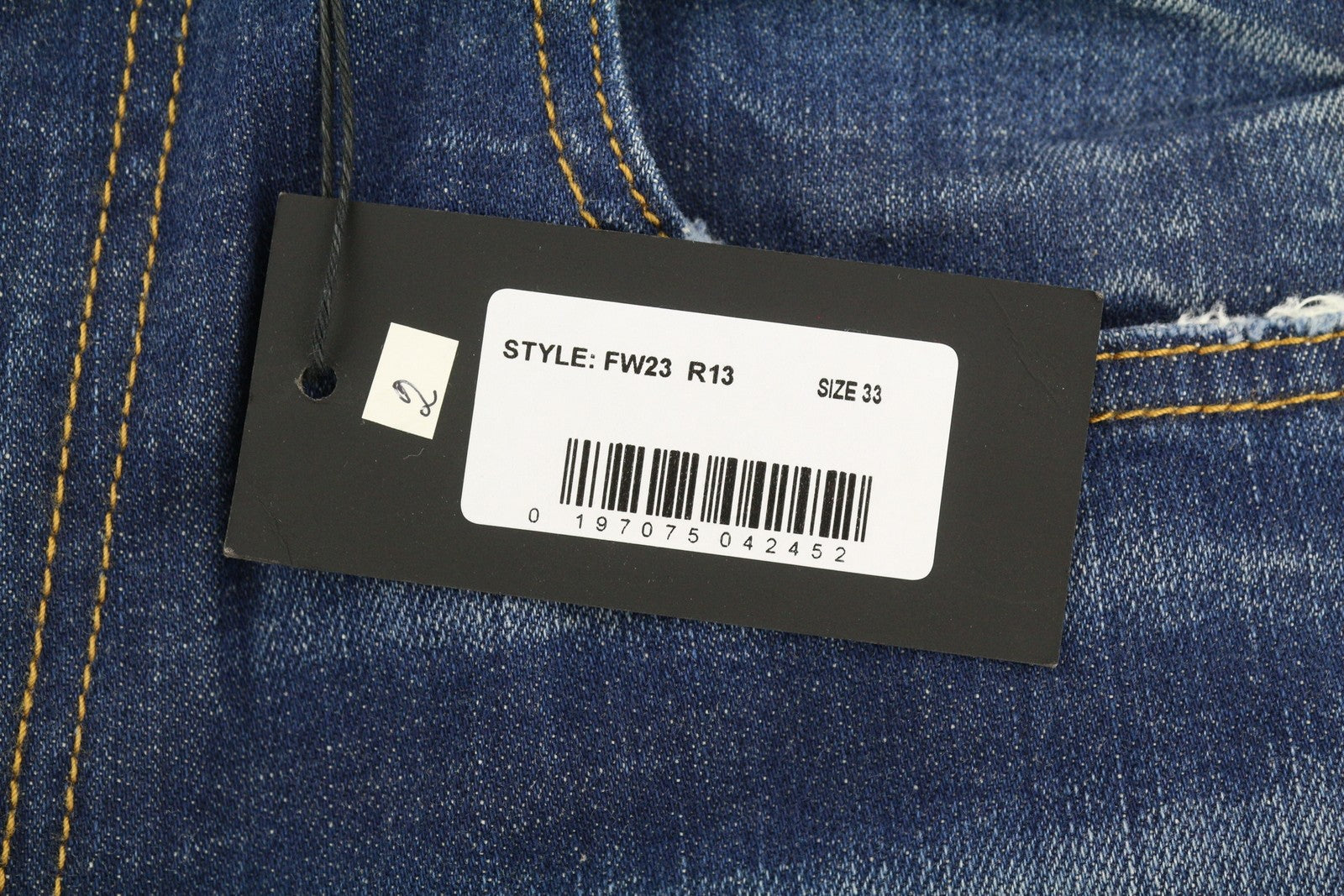 R13 Skate Men Jeans 33 Howell Indigo Washed Skinny Zip Logo Denim