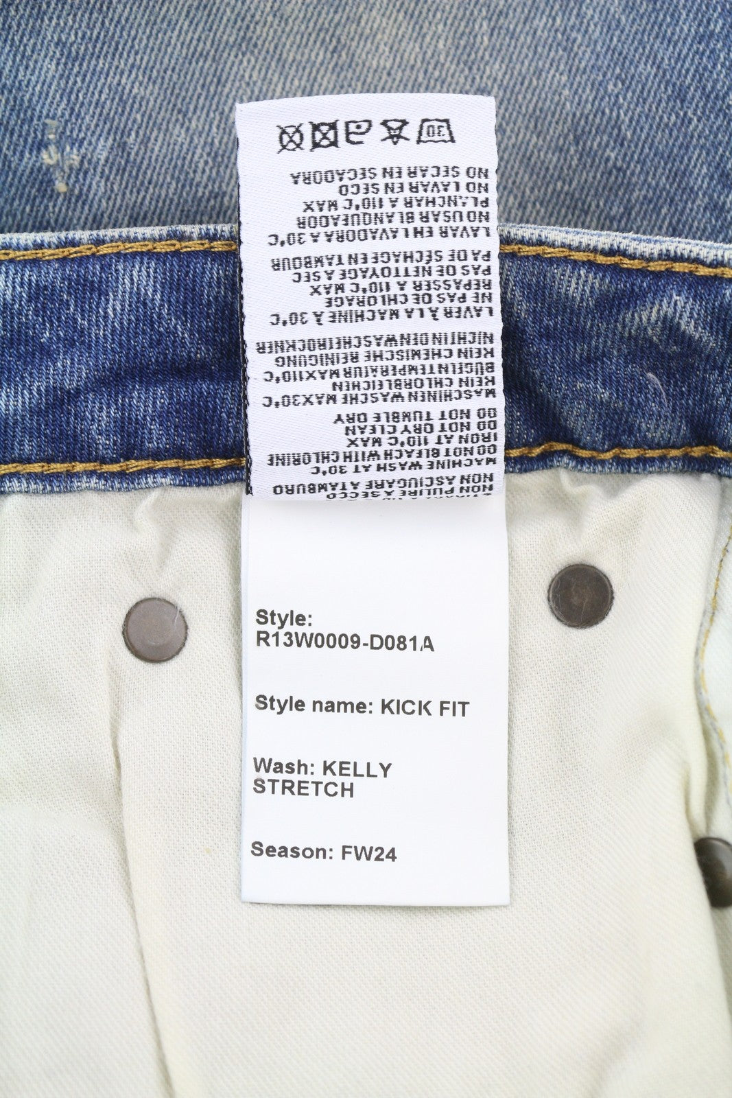 R13 Kick Fit Women Jeans 24 Kelly Stretch Cropped Flared Denim RRP699