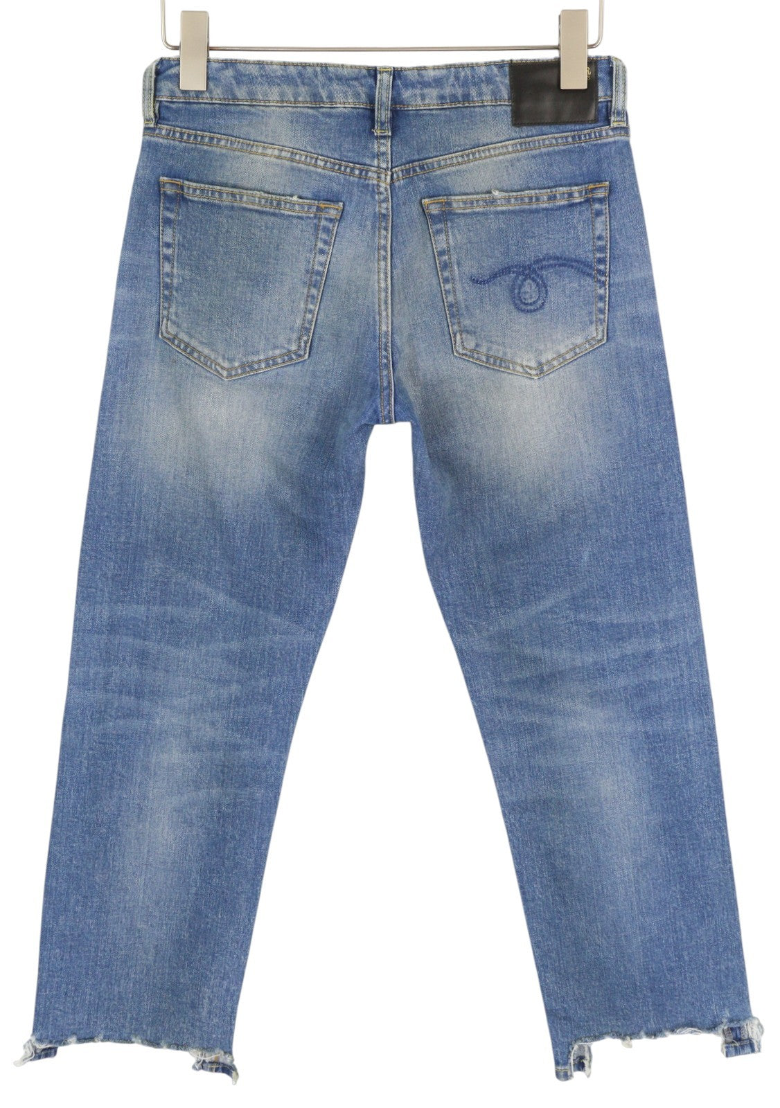 R13 Boy Straight W Rips Women Jeans 27 Jasper Washed Distressed Stretch