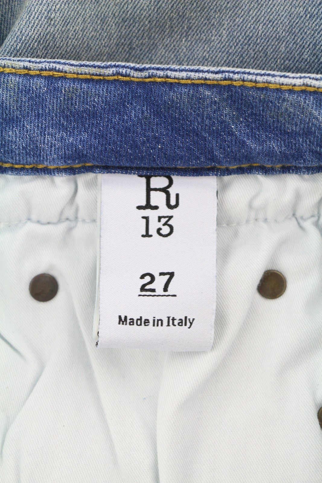 R13 Boy Straight W Rips Women Jeans 27 Jasper Washed Distressed Stretch