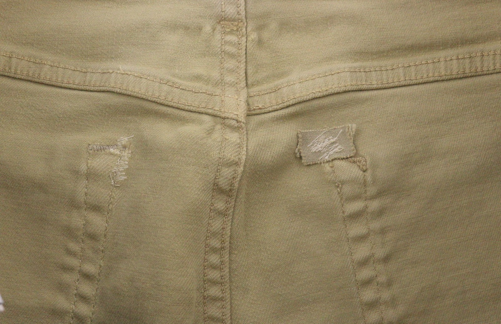 R13 Boy Straight Women Jeans 30 Khaki Stretch Washed Casual Ankle RRP699