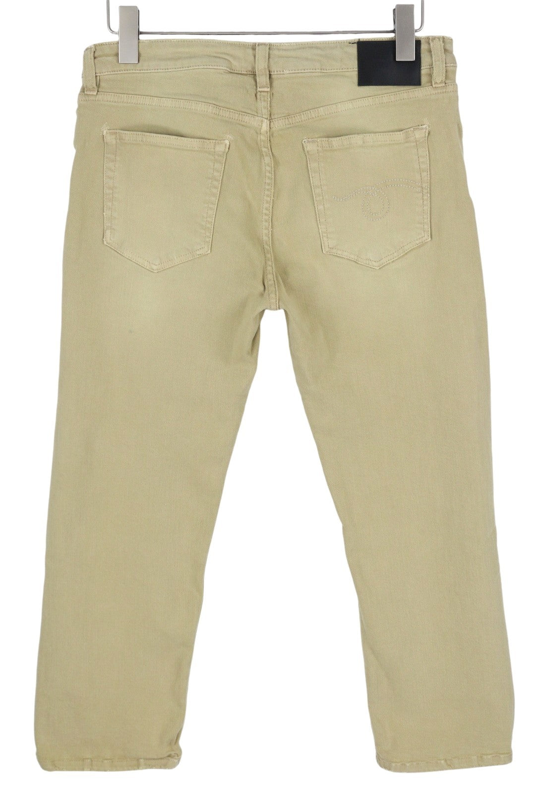 R13 Boy Straight Women Jeans 30 Khaki Stretch Washed Casual Ankle RRP699