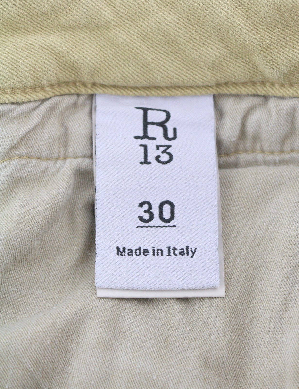 R13 Boy Straight Women Jeans 30 Khaki Stretch Washed Casual Ankle RRP699