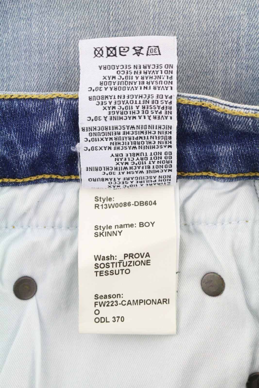 R13 Boy Skinny Women Jeans 27 Blue Washed Faded Cropped Ankle Zip Fly