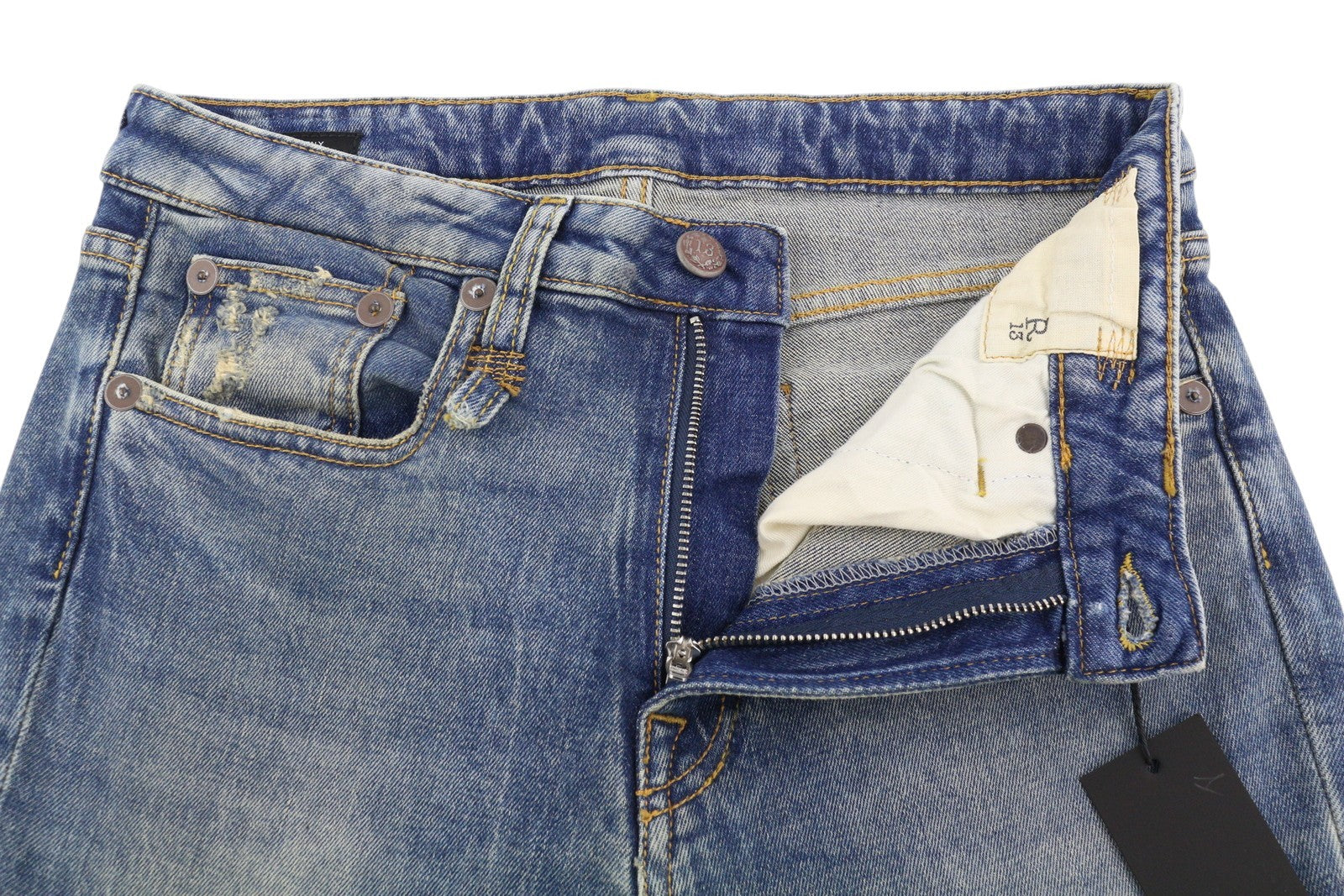 R13 Kick Fit Women Jeans 26 Kelly Stretch Washed Faded Ankle RRP699