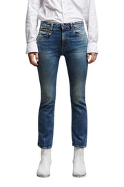 R13 Kick Fit Women Jeans 28 Kelly Stretch Washed Faded Ankle RRP699